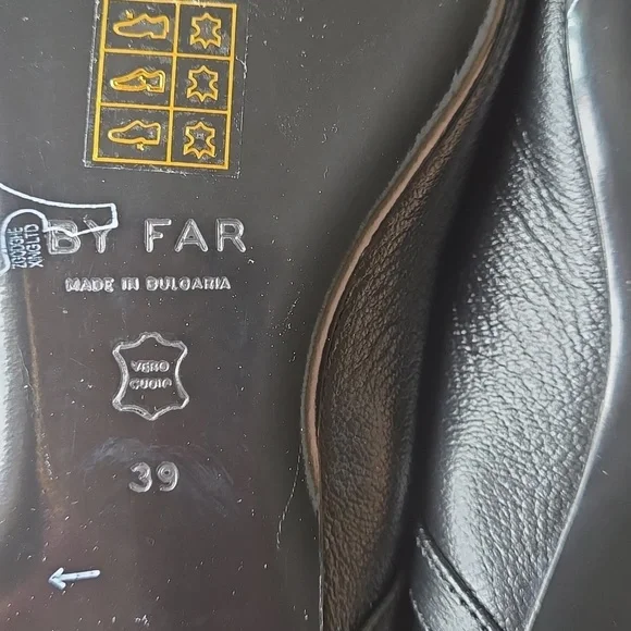 NWOB BY FAR Black Gloss Etta Slippers SZ 39 - Picture 7 of 8